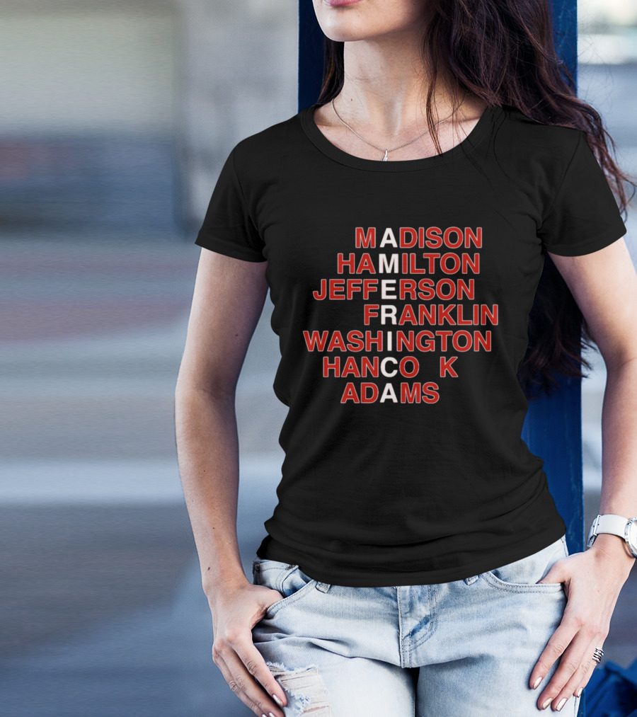 America Madison Hamilton Jefferson Franklin Washington Hancock Adams T-Shirt