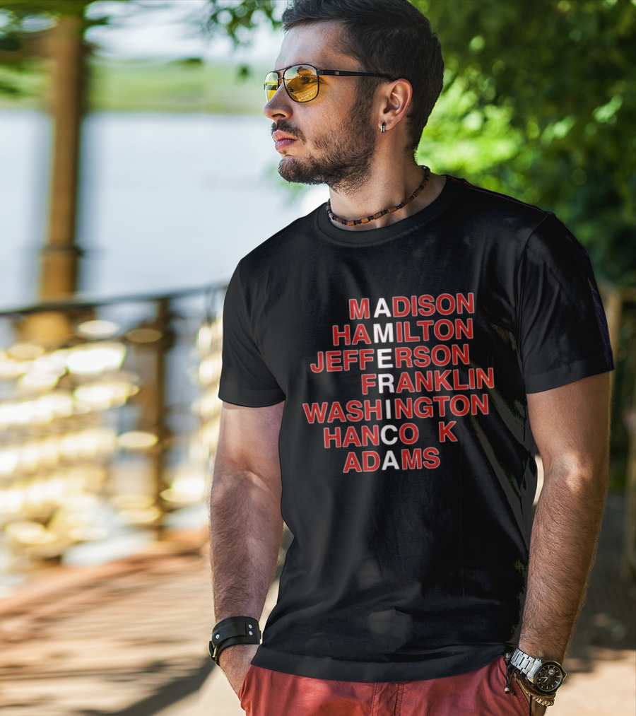 America Madison Hamilton Jefferson Franklin Washington Hancock Adams T-Shirt