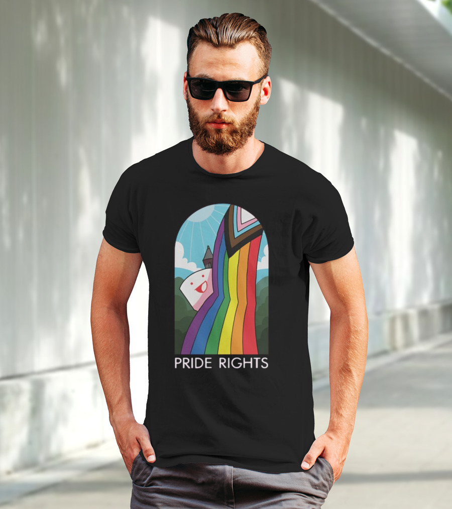 Pride Rights Rainbow Stained Glass Design DFTBA T-Shirt