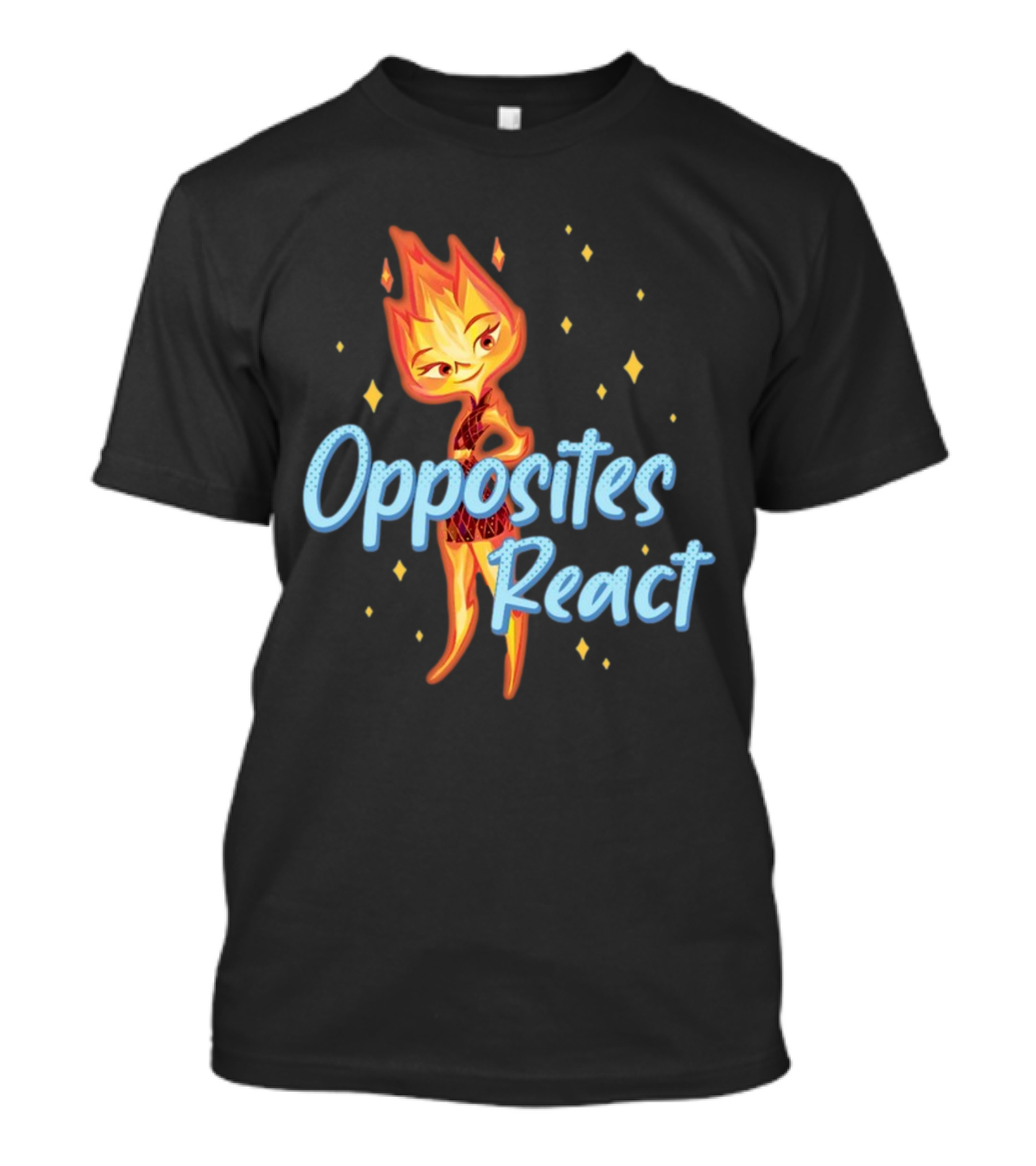 Opposites React Fire Element Character T-Shirt