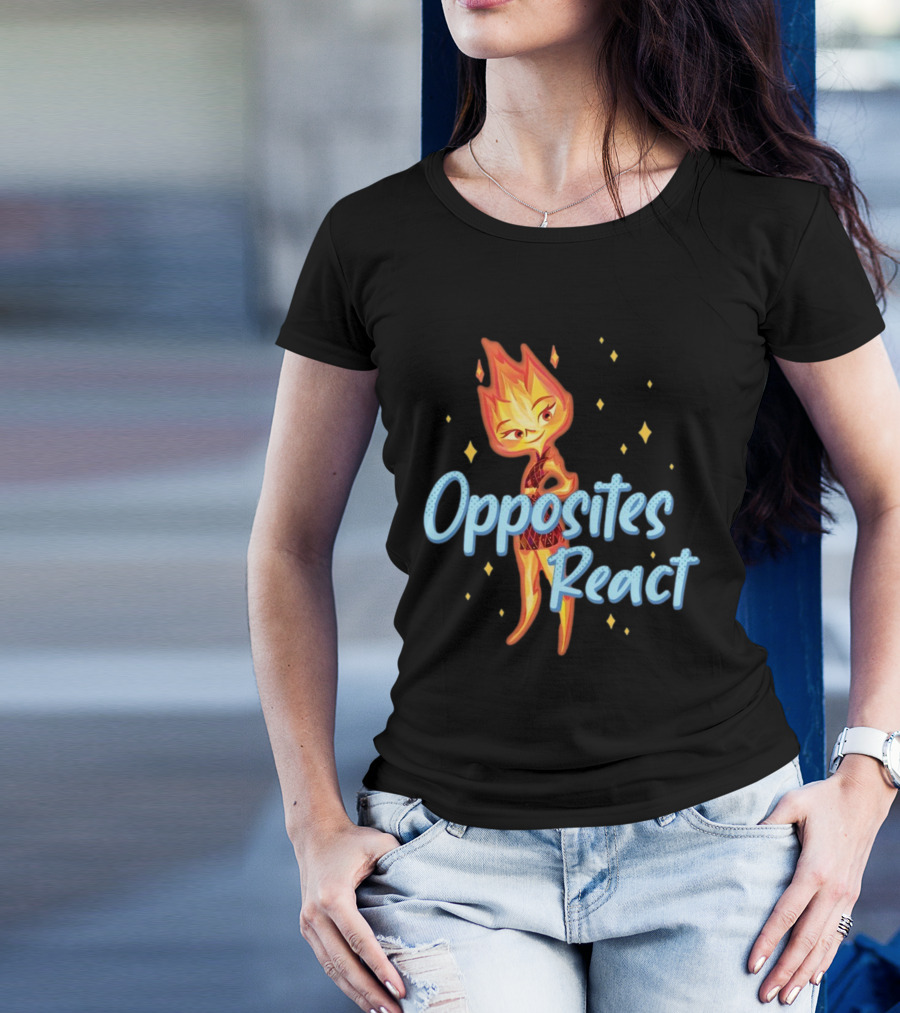 Opposites React Fire Element Character T-Shirt