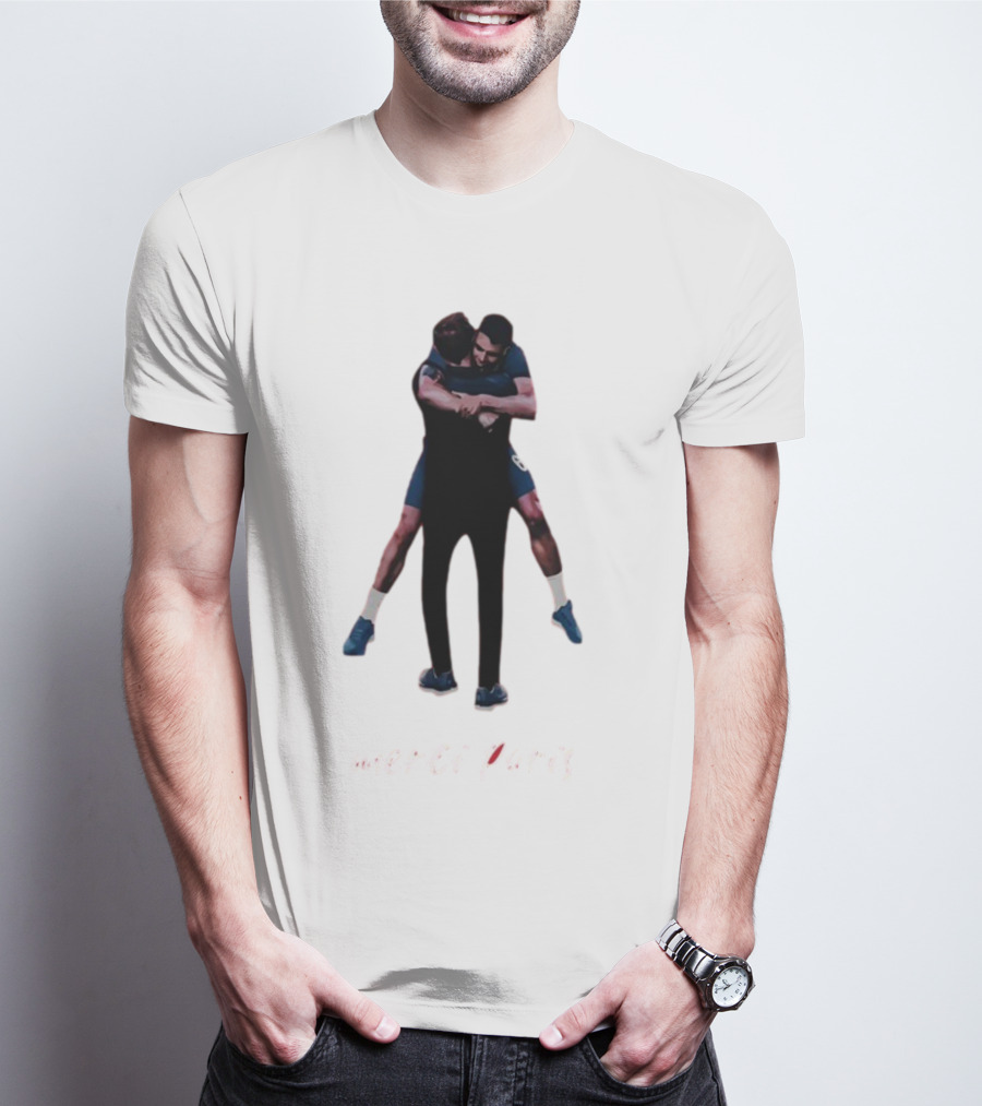 Merci Paris Soccer Celebration Hug T-Shirt