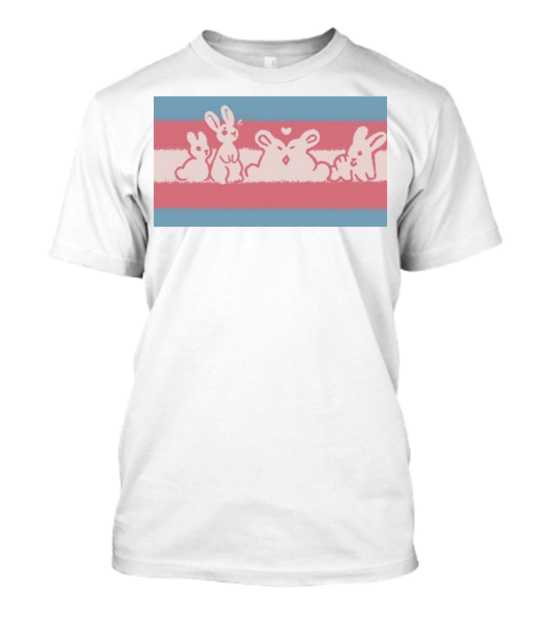 Starsleeps Trans Pride Rabbits On Transgender Flag Background T-Shirt