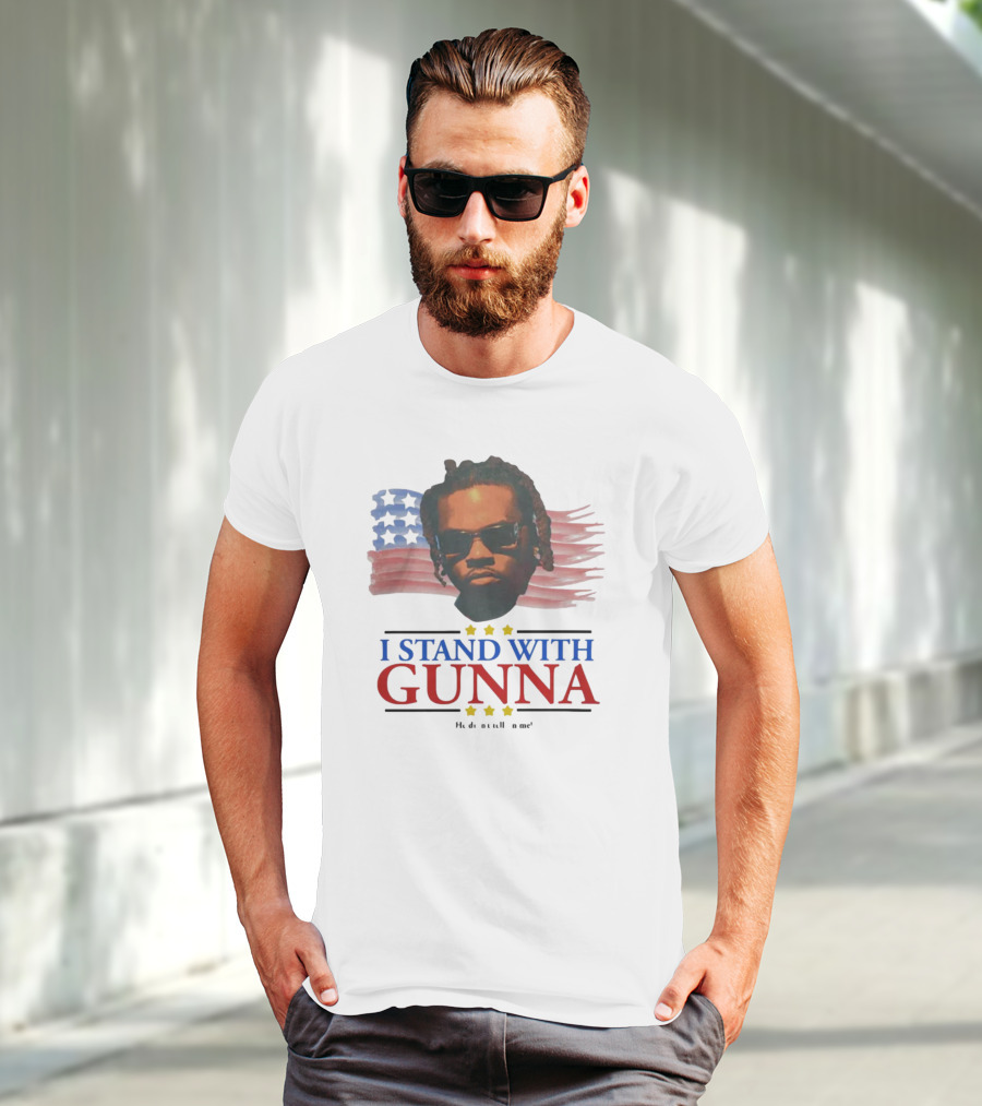 I Stand With Gunna He Didn't Tell On Me American Flag Stars T-Shirt