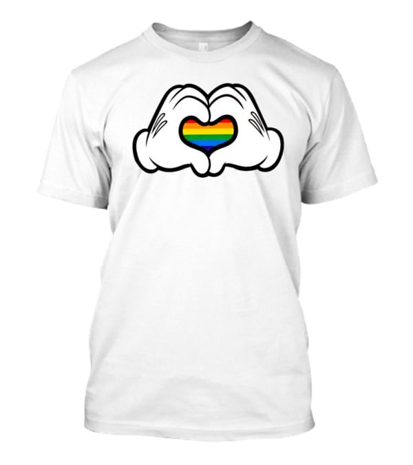 Mickey Hands Rainbow Heart Pride T-Shirt