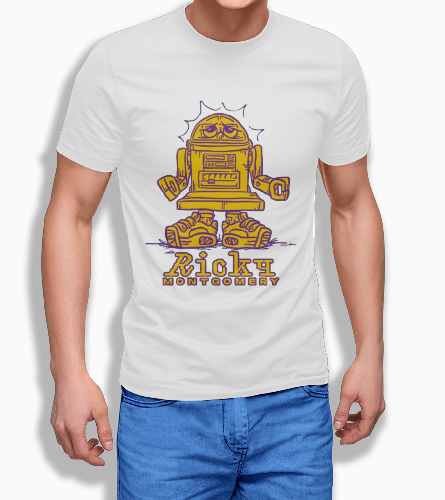 Ricky Montgomery Robot Illustration Yellow Purple T-Shirt