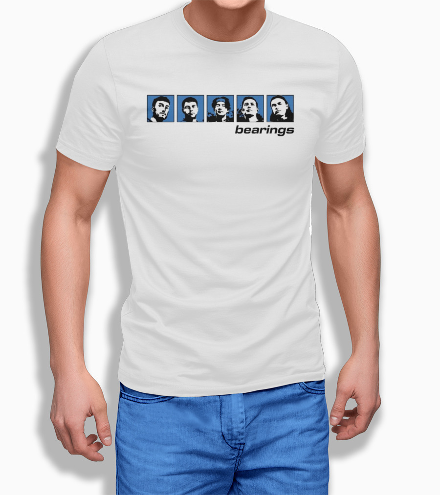 Bearings Band Members Blue Square Portraits T-Shirt
