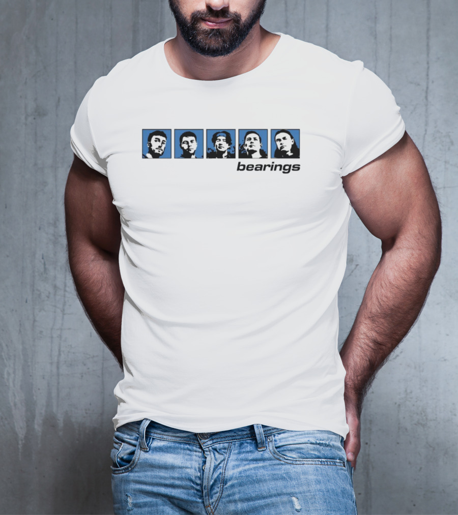 Bearings Band Members Blue Square Portraits T-Shirt