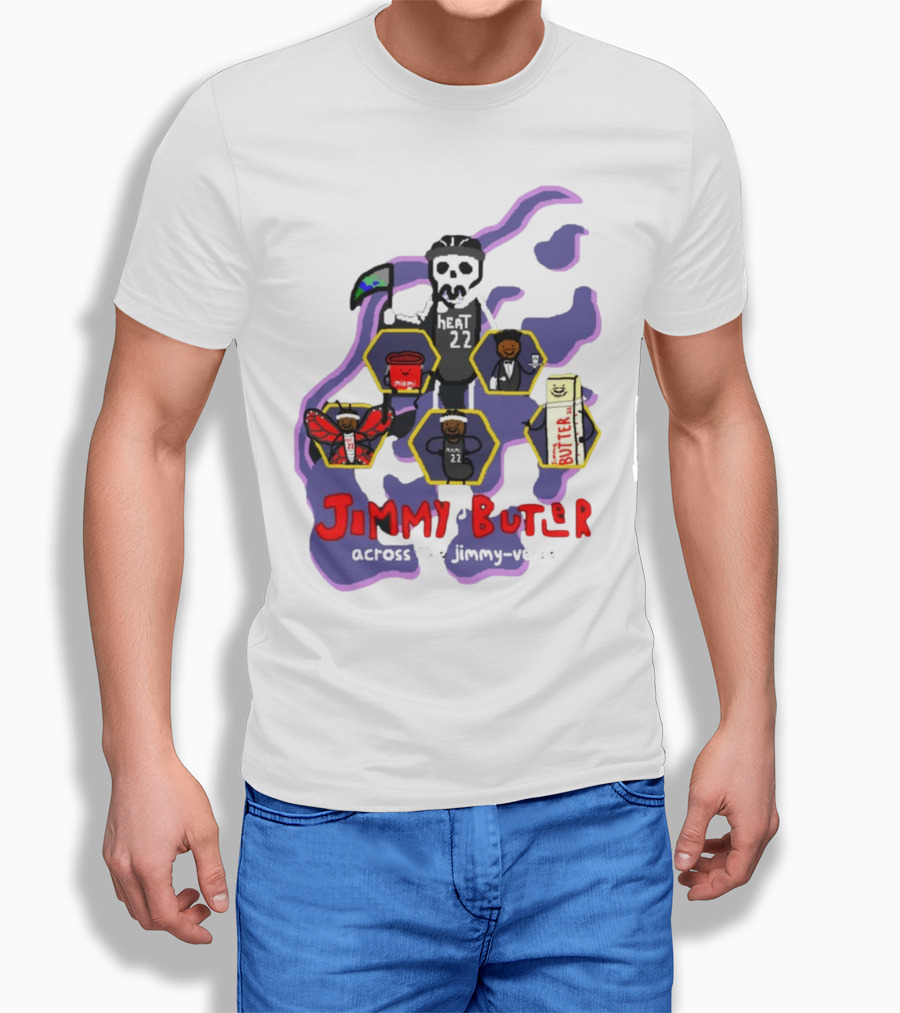 Jimmy Butler Heat 22 Across The Jimmy-Verse T-Shirt
