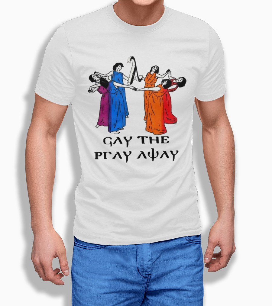 Skeeveco Gay The Pray Away Colorful Dancing Figures T-Shirt