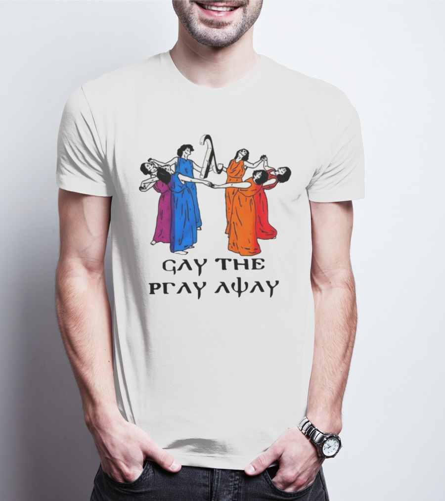 Skeeveco Gay The Pray Away Colorful Dancing Figures T-Shirt