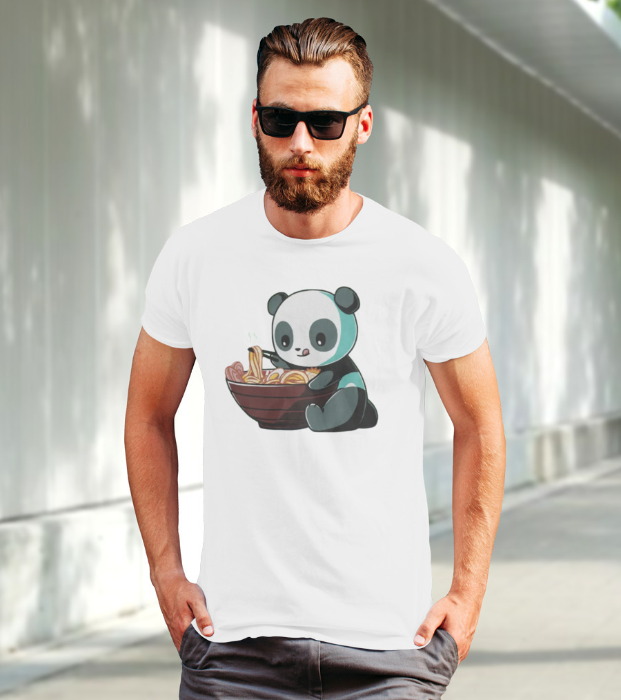 Teeturtle Ramen Panda Eating Noodles T-Shirt
