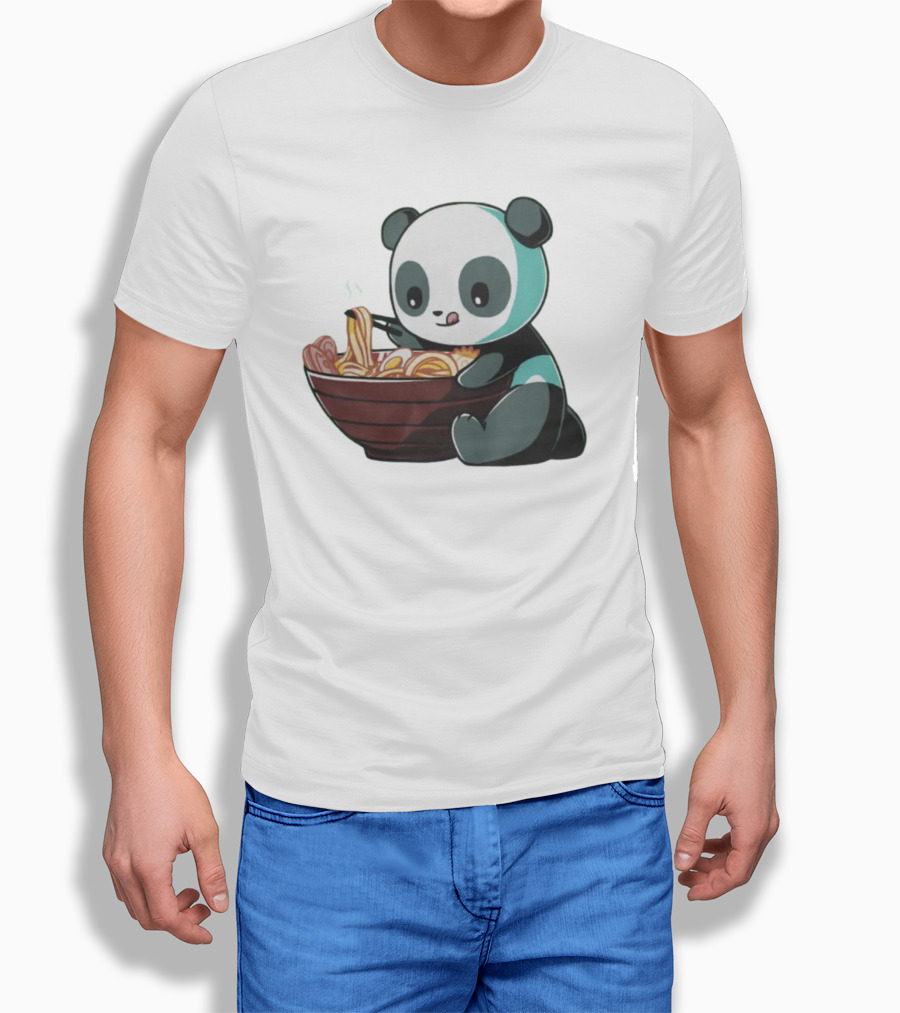 Teeturtle Ramen Panda Eating Noodles T-Shirt