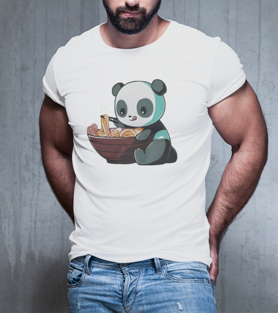Teeturtle Ramen Panda Eating Noodles T-Shirt