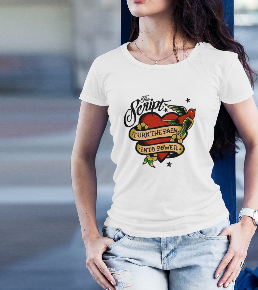 The Script Heart And Bird Turn The Pain Into Power T-Shirt