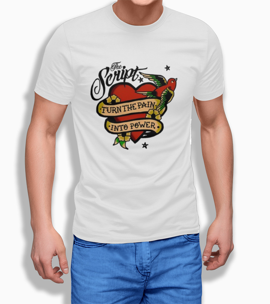 The Script Heart And Bird Turn The Pain Into Power T-Shirt
