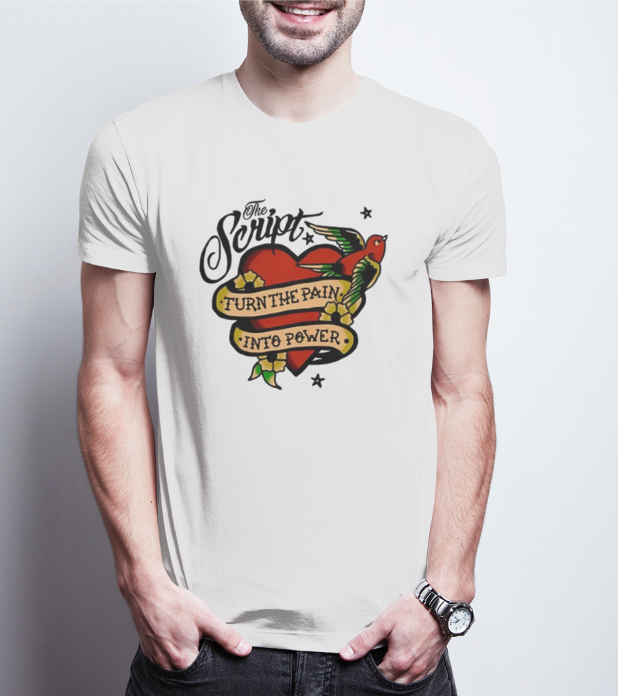 The Script Heart And Bird Turn The Pain Into Power T-Shirt