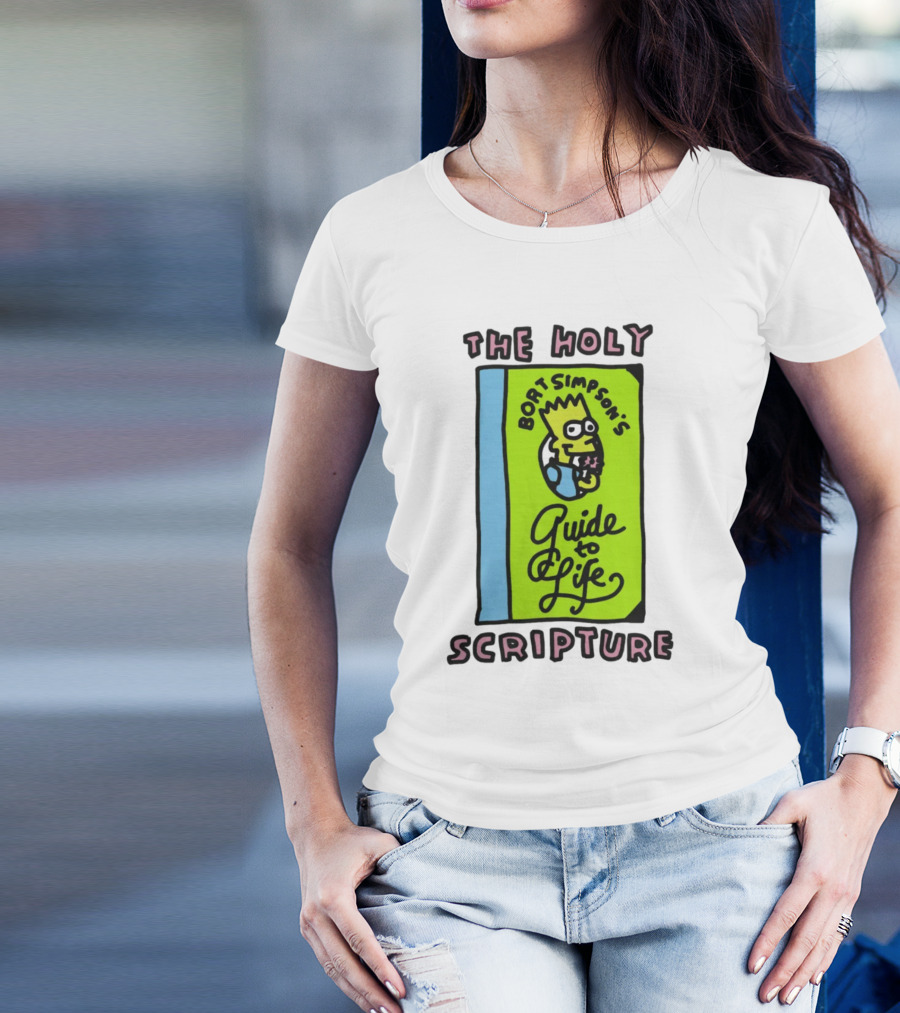 The Holy Bort Simpson's Guide To Life Scripture Book Cover T-Shirt