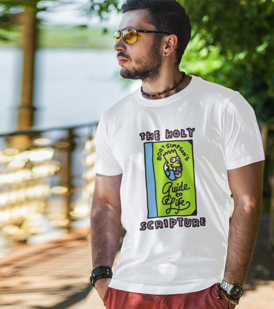 The Holy Bort Simpson's Guide To Life Scripture Book Cover T-Shirt