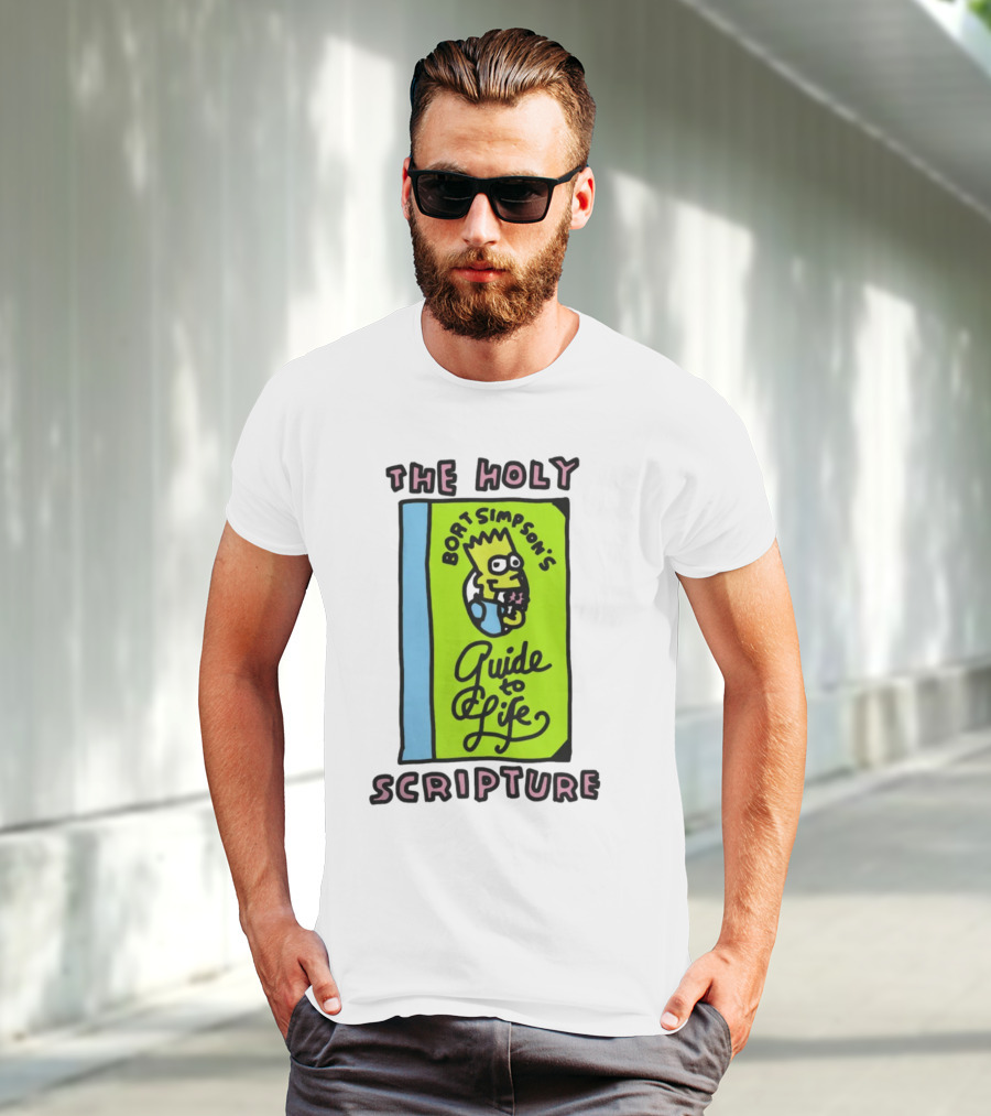 The Holy Bort Simpson's Guide To Life Scripture Book Cover T-Shirt
