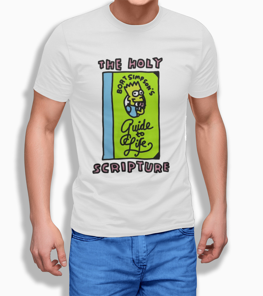 The Holy Bort Simpson's Guide To Life Scripture Book Cover T-Shirt