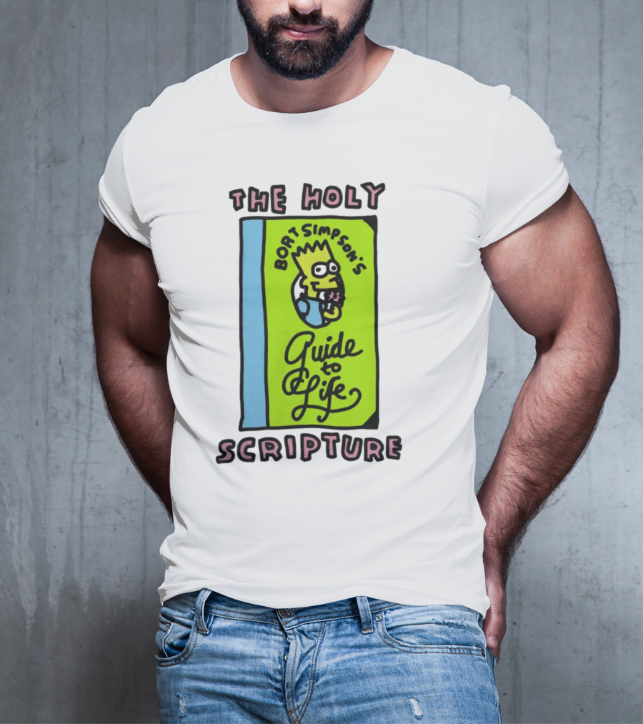 The Holy Bort Simpson's Guide To Life Scripture Book Cover T-Shirt