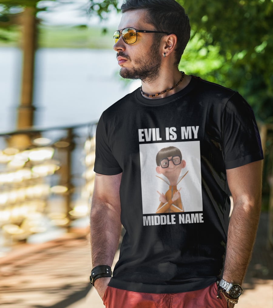 Universal Parks News Today Evil Is My Middle Name Despicable Me Character Villainous Fun T-Shirt