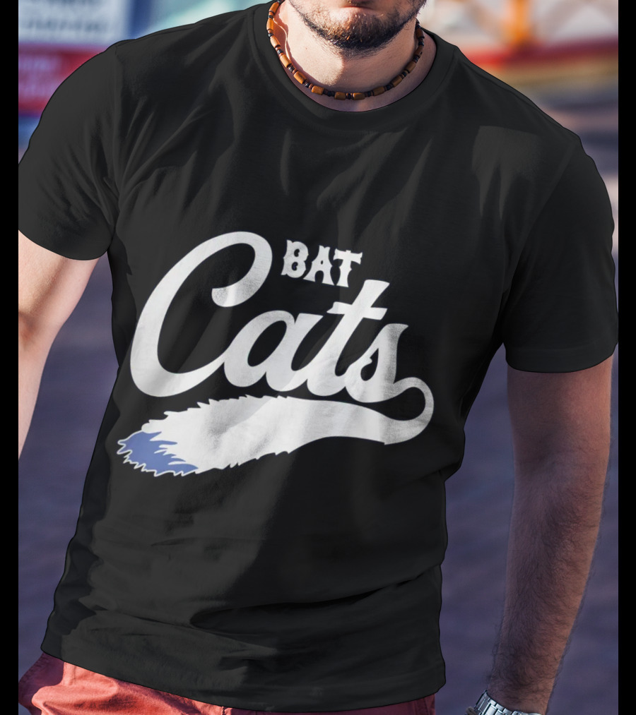 Bat Cats Logo With Feather Tail T-Shirt