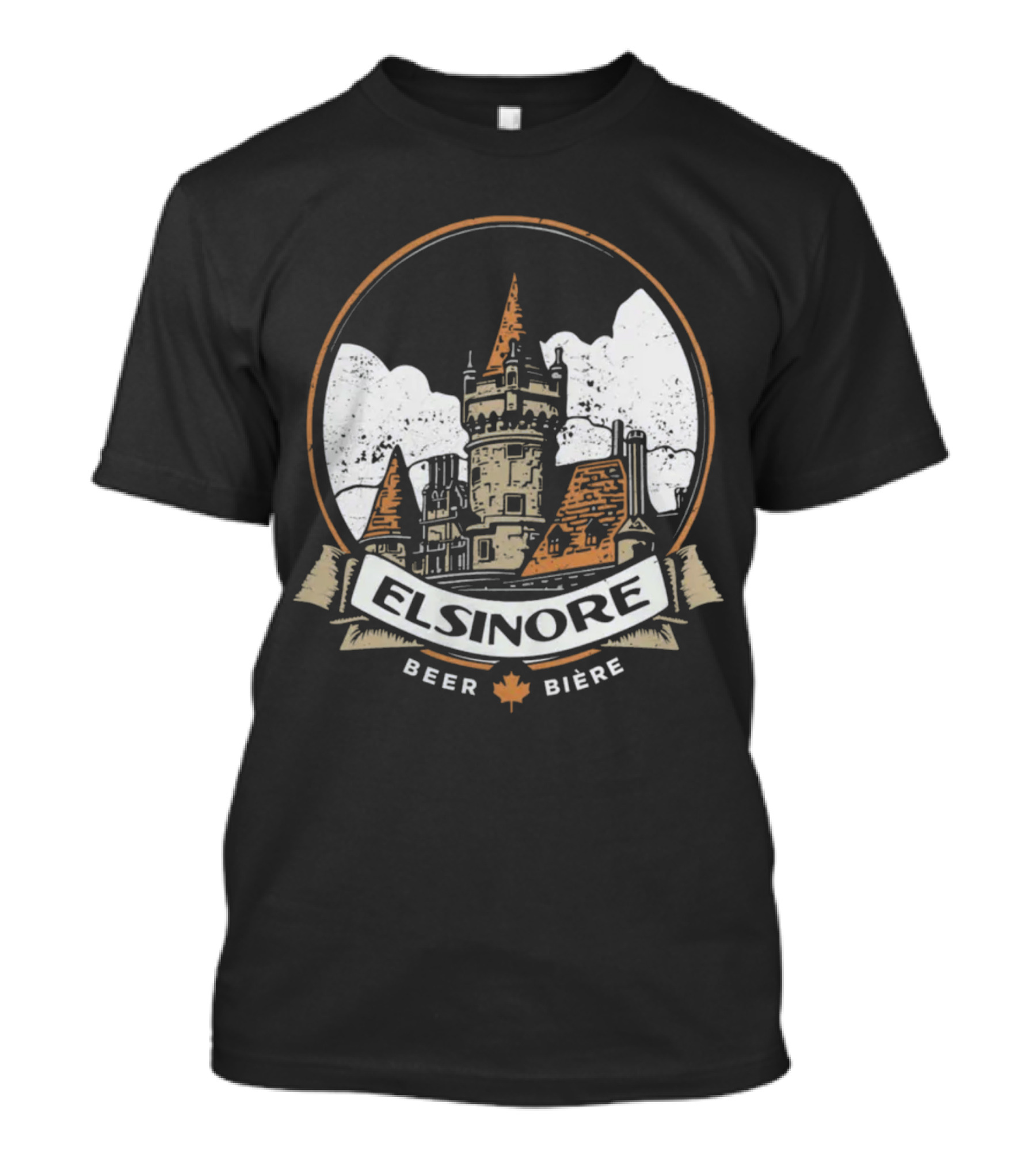 Elsinore Beer Strange Brew Castle With Maple Leaf Biere T-Shirt