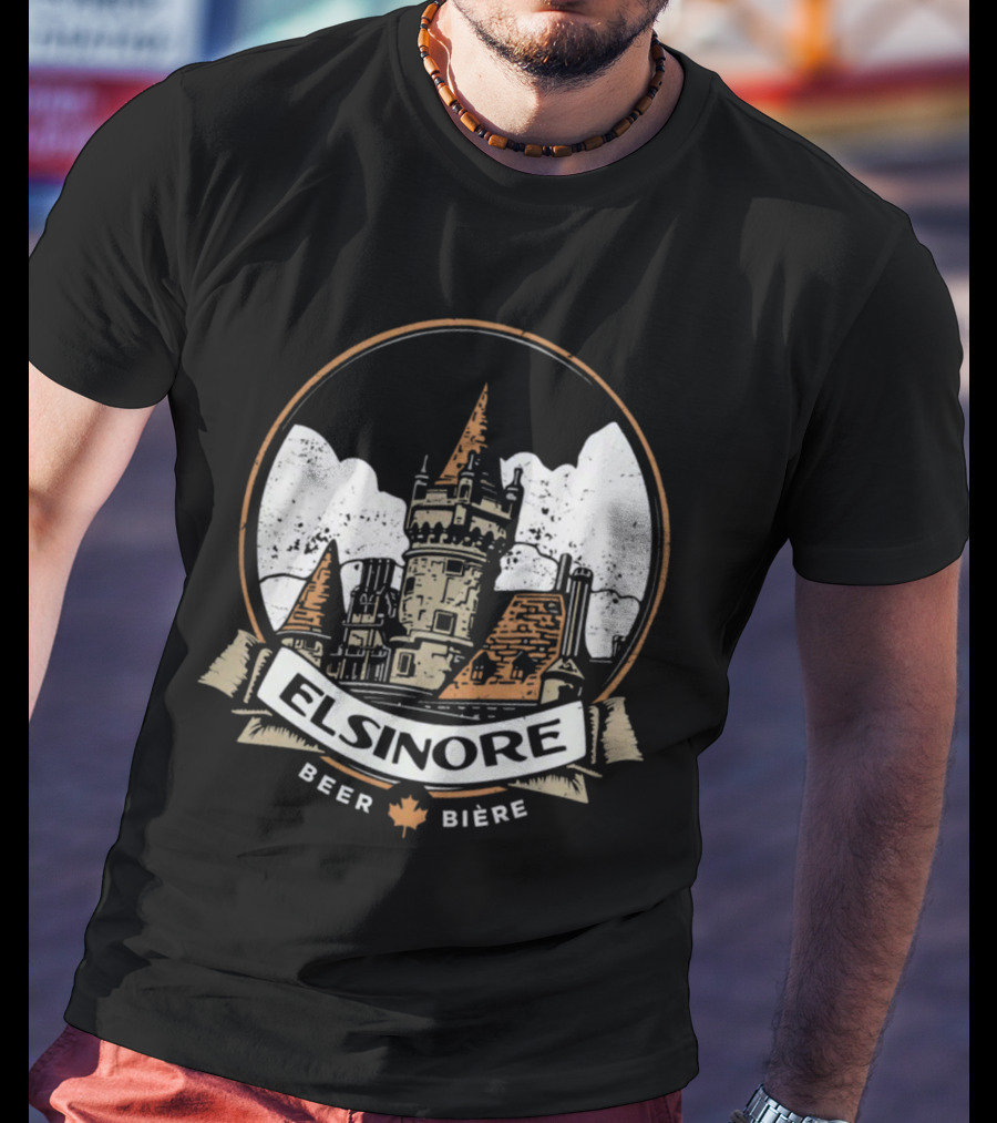 Elsinore Beer Strange Brew Castle With Maple Leaf Biere T-Shirt