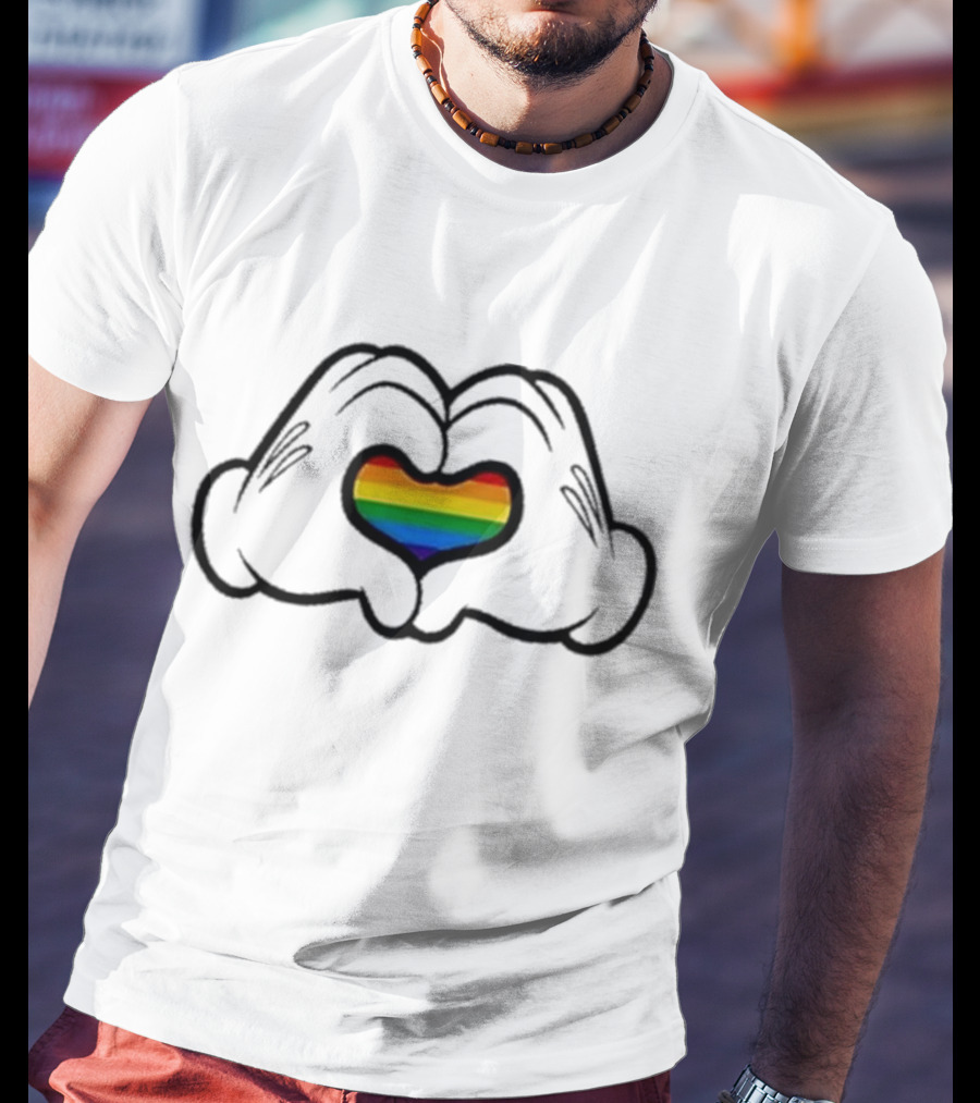 Love Hand Heart Rainbow Pride T-Shirt