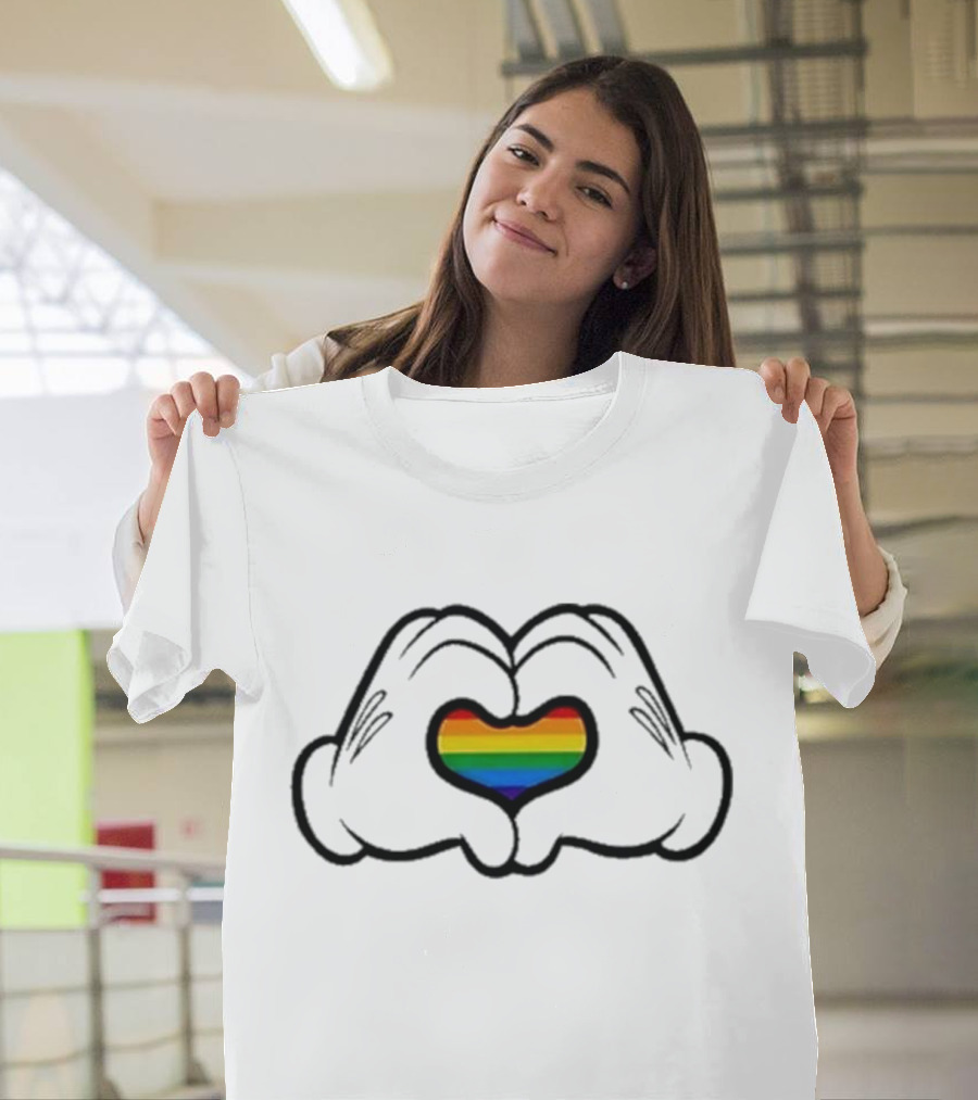 Love Hand Heart Rainbow Pride T-Shirt