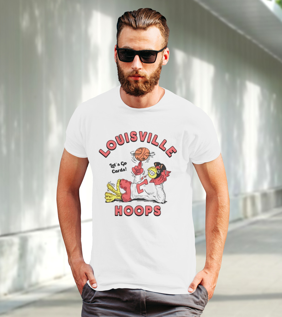 Louisville Hoops Let's Go Cards Mascot Basketball T-Shirt