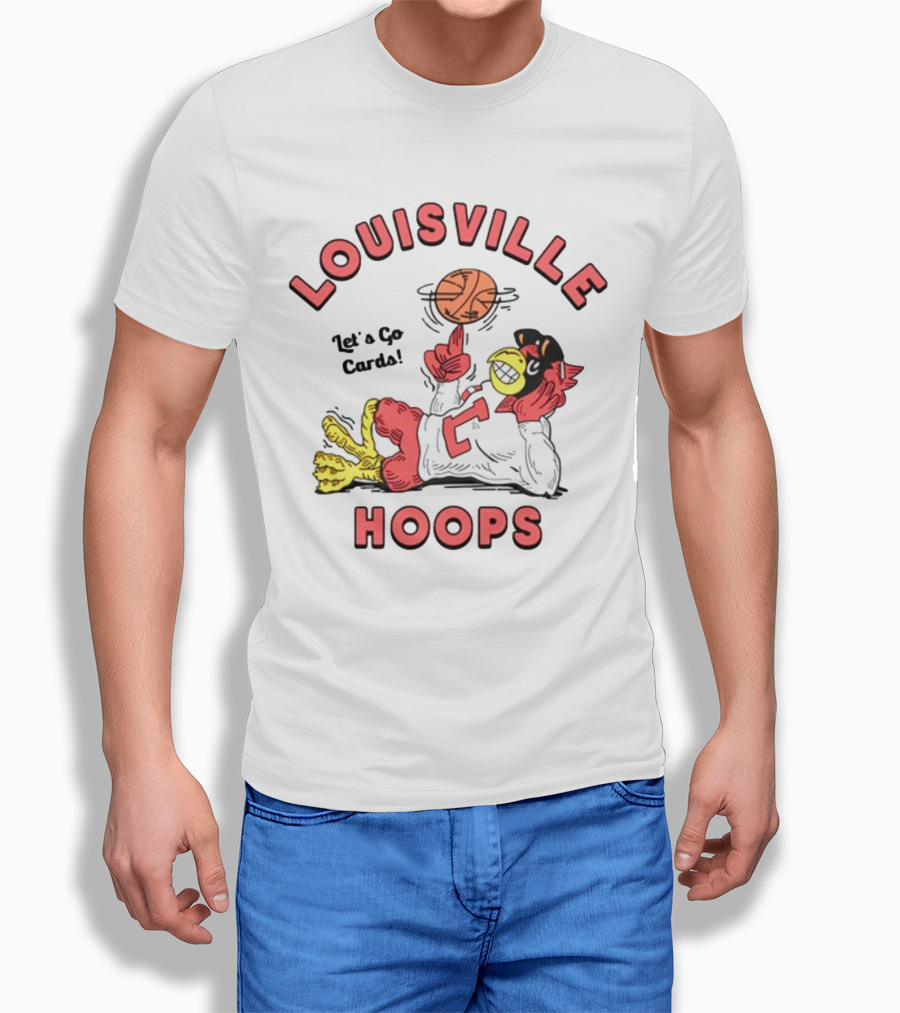 Louisville Hoops Let's Go Cards Mascot Basketball T-Shirt