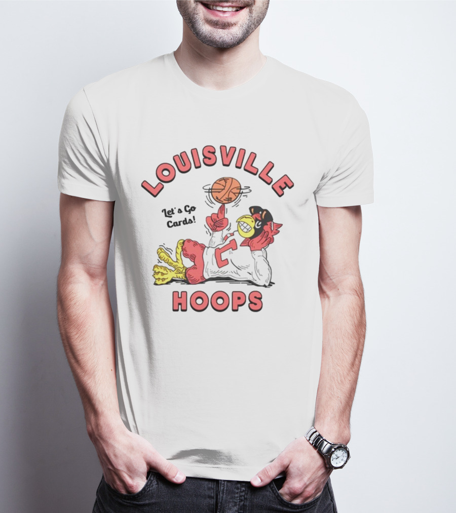 Louisville Hoops Let's Go Cards Mascot Basketball T-Shirt