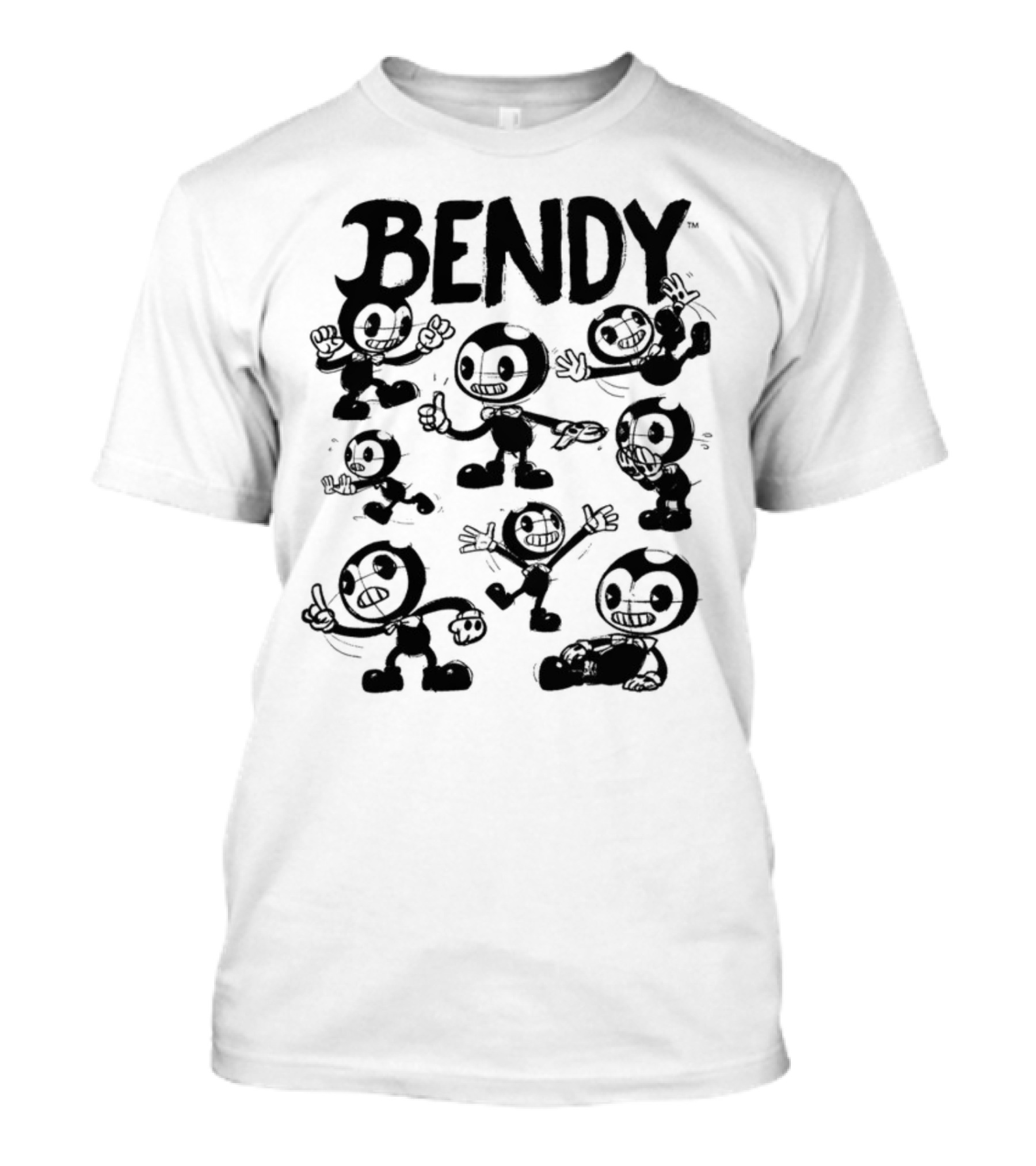 Bendy Playful Cartoon Character Poses T-Shirt