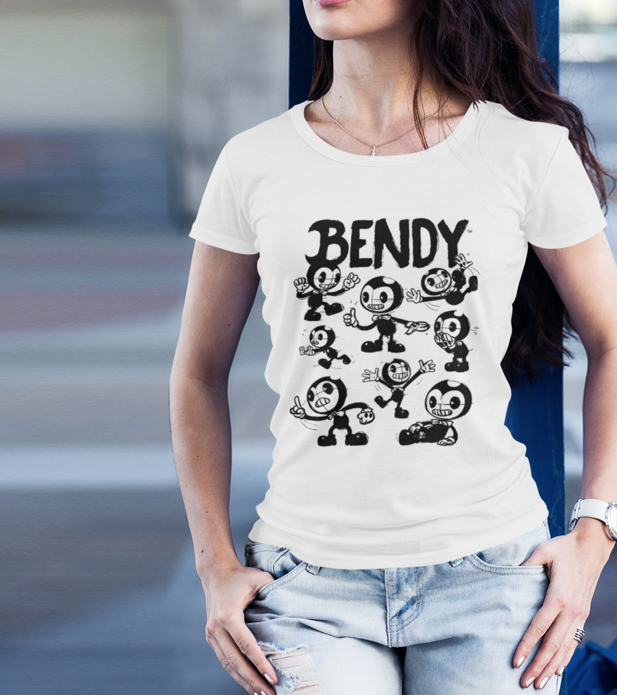 Bendy Playful Cartoon Character Poses T-Shirt