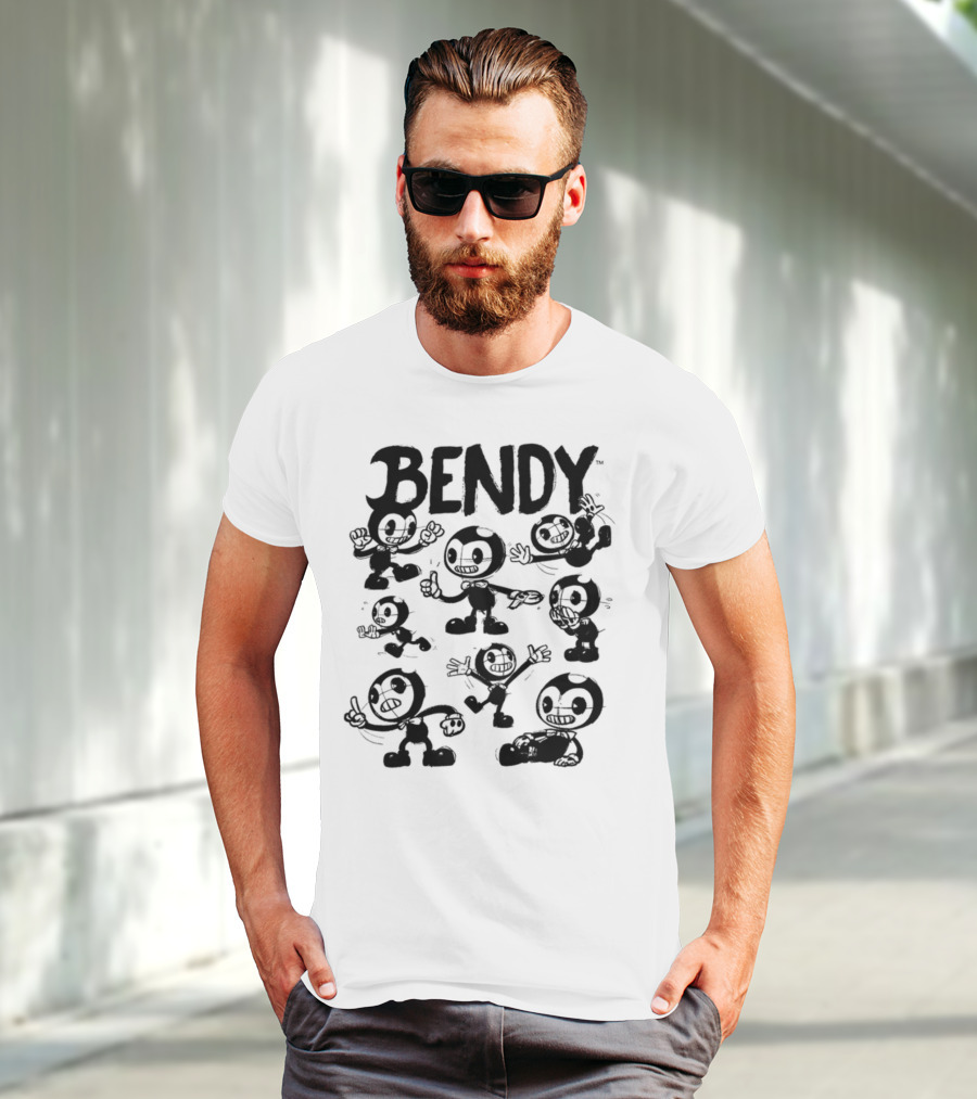 Bendy Playful Cartoon Character Poses T-Shirt