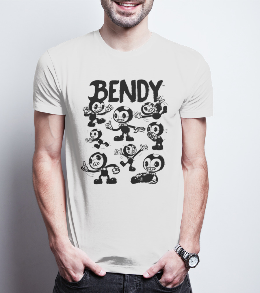 Bendy Playful Cartoon Character Poses T-Shirt