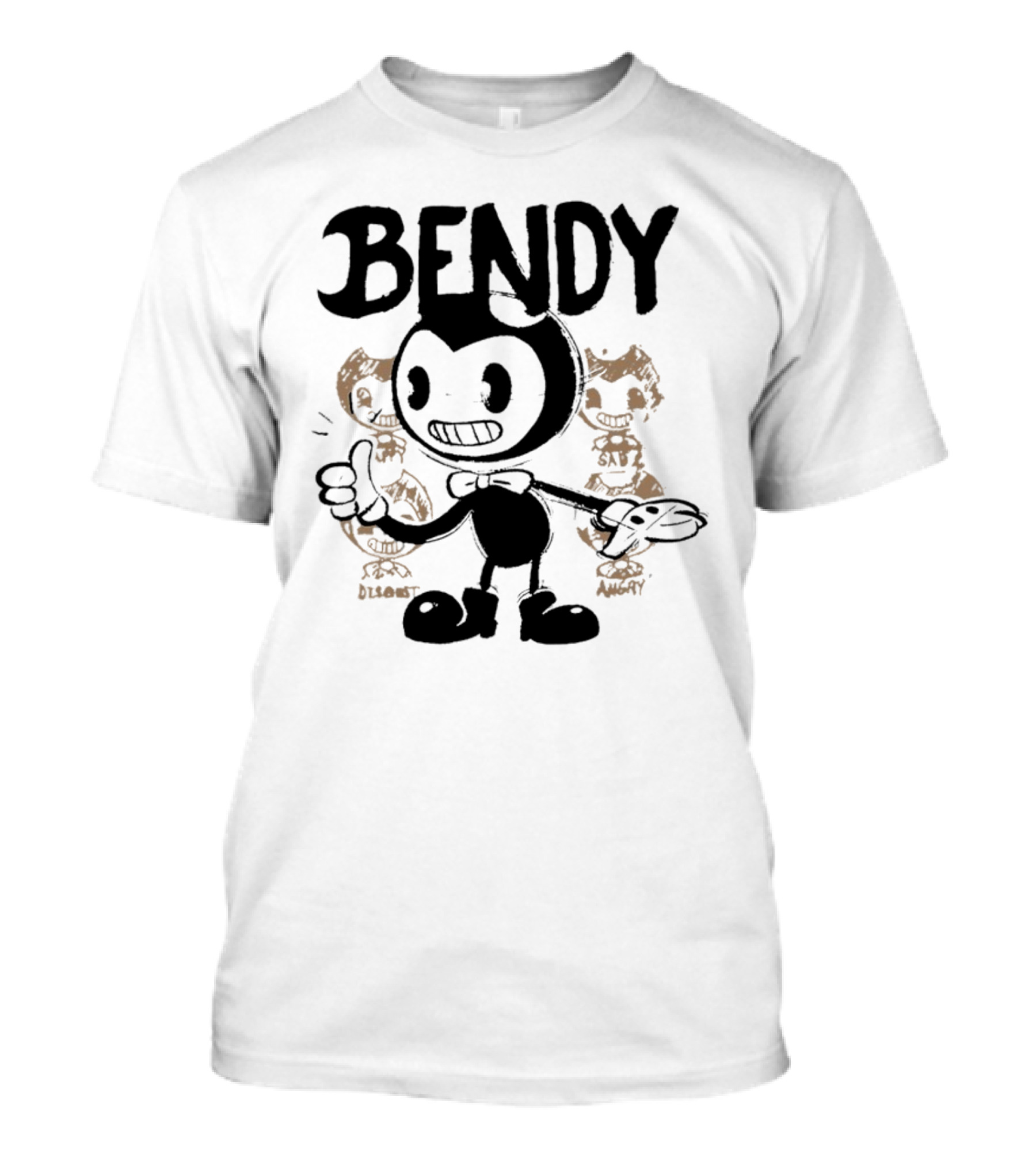Bendy Cartoon Character With Disgust And Angry Moods T-Shirt