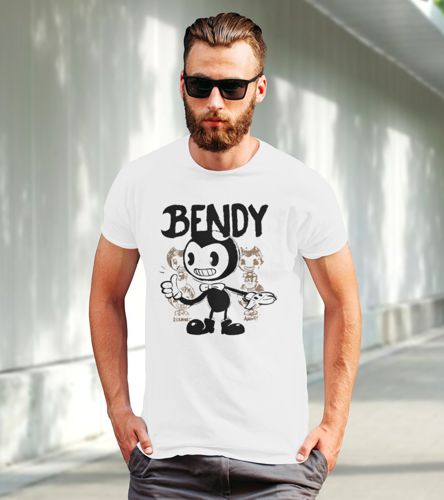 Bendy Cartoon Character With Disgust And Angry Moods T-Shirt