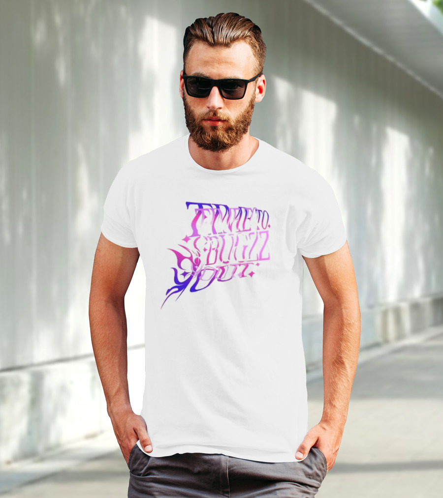 Bugzz Caitibugzz Time To Bugzz Out Psychedelic Lettering T-Shirt