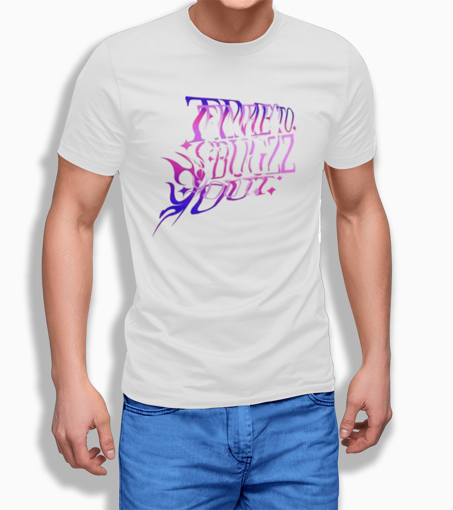 Bugzz Caitibugzz Time To Bugzz Out Psychedelic Lettering T-Shirt