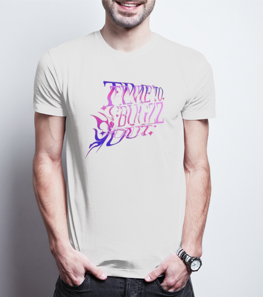 Bugzz Caitibugzz Time To Bugzz Out Psychedelic Lettering T-Shirt