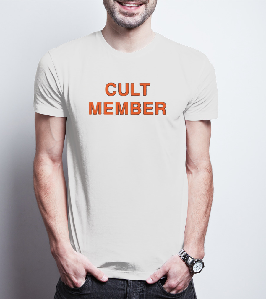 Cult Member Text In Bold Orange T-Shirt