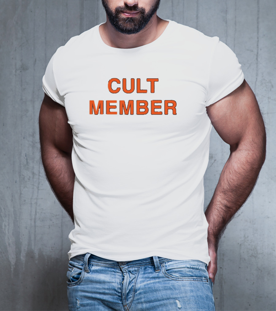Cult Member Text In Bold Orange T-Shirt