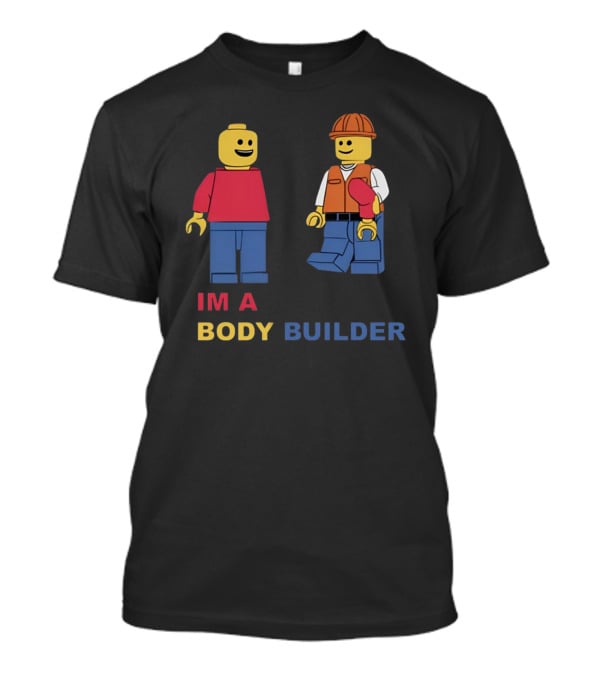 Lucca International I'm A Body Builder Lego Minifigures Construction Worker And Red-Shirted Figure T-Shirt