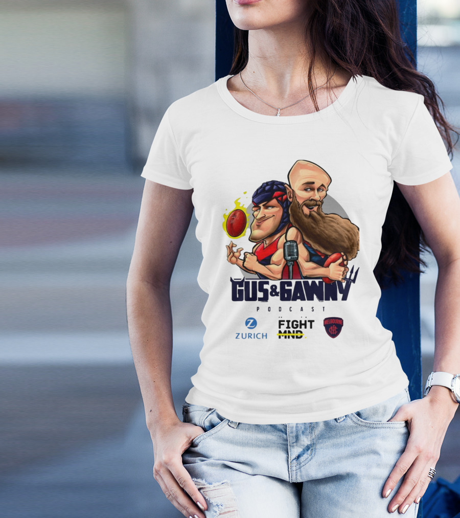 Melbourne Demons Gus And Gawny Podcast Zurich Fight MND AFL Caricature T-Shirt