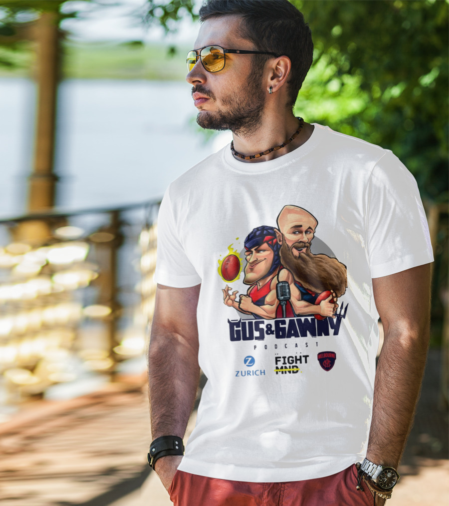 Melbourne Demons Gus And Gawny Podcast Zurich Fight MND AFL Caricature T-Shirt