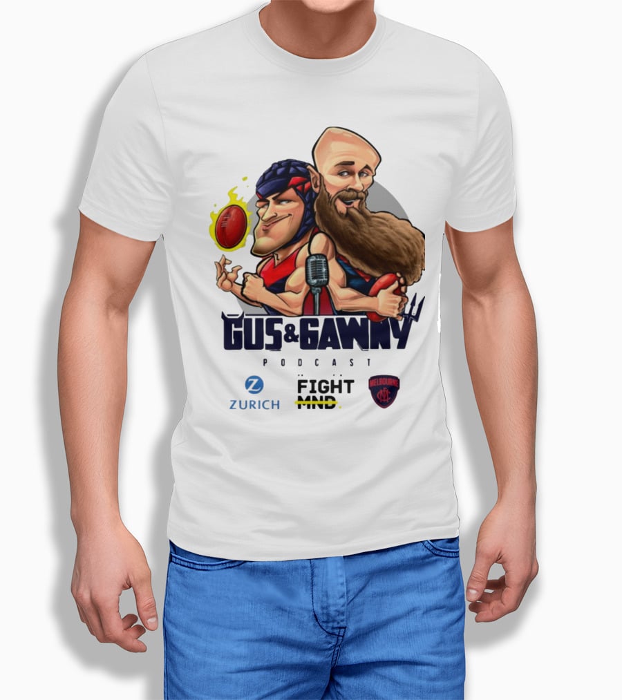 Melbourne Demons Gus And Gawny Podcast Zurich Fight MND AFL Caricature T-Shirt